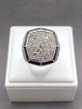 David Yurman Streamline Bold Signet Ring w/ Pavé White Diamonds - 23.4mm - Sz 10